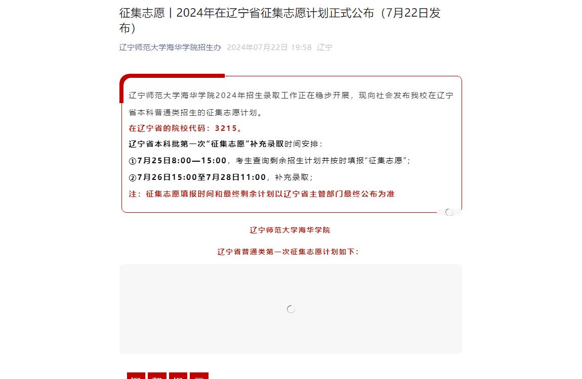 2024年辽宁师范大学海华学院补录