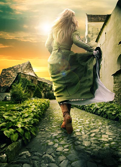 Photoshop合成逃跑的新娘女性插画效果,PS教程,思缘教程网