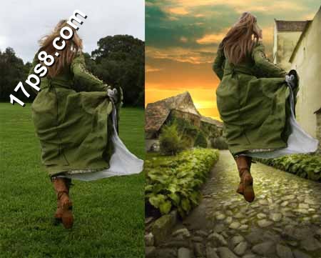 Photoshop合成逃跑的新娘女性插画效果,PS教程,思缘教程网