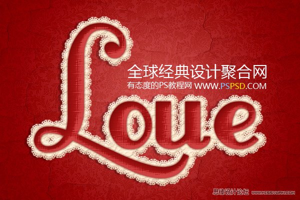 Photoshop制作流行花边艺术字教程,PS教程,思缘教程网