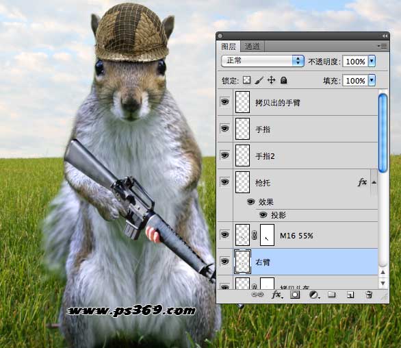 Photoshop创意合成战场上的松鼠教程,PS教程,思缘教程网