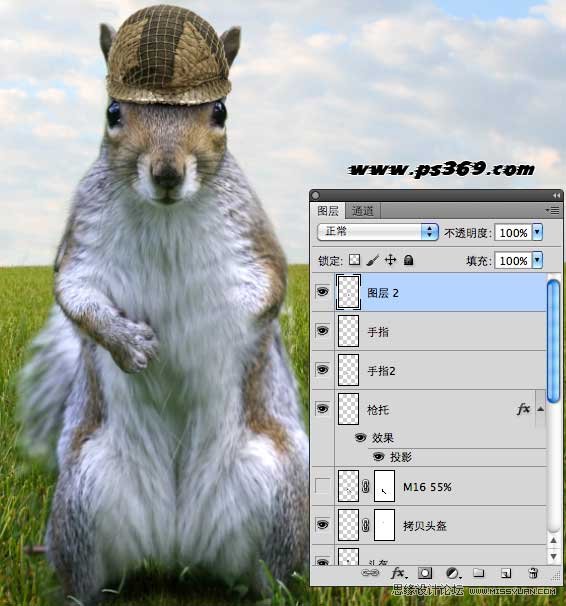 Photoshop创意合成战场上的松鼠教程,PS教程,思缘教程网