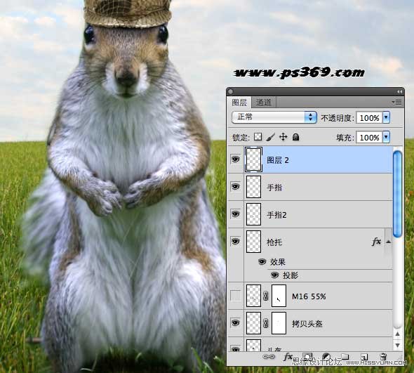 Photoshop创意合成战场上的松鼠教程,PS教程,思缘教程网
