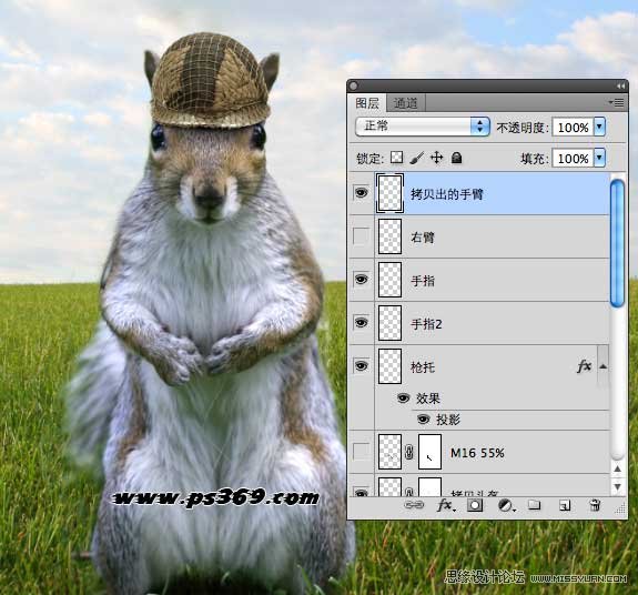 Photoshop创意合成战场上的松鼠教程,PS教程,思缘教程网