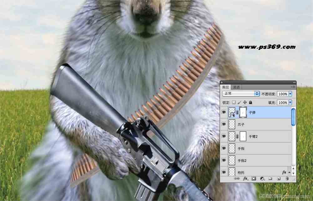 Photoshop创意合成战场上的松鼠教程,PS教程,思缘教程网