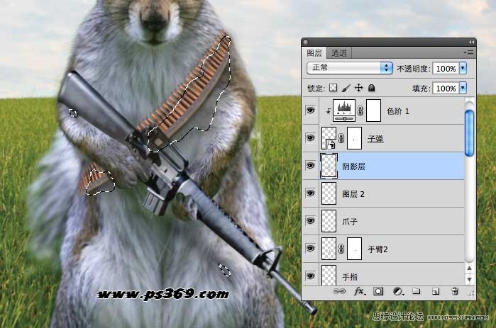 Photoshop创意合成战场上的松鼠教程,PS教程,思缘教程网