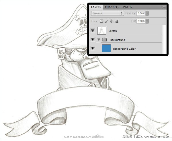 Photoshop绘制可爱卡通的海盗船长,PS教程,思缘教程网