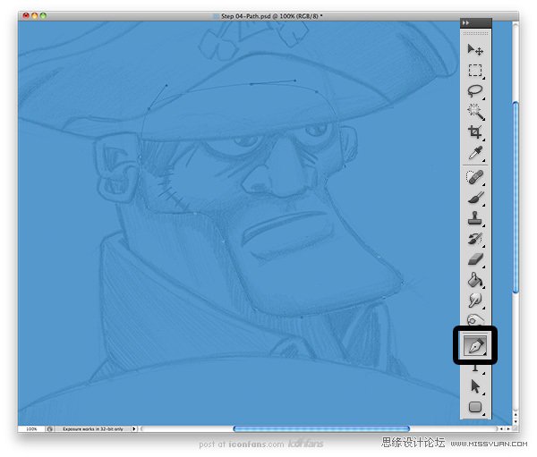Photoshop绘制可爱卡通的海盗船长,PS教程,思缘教程网