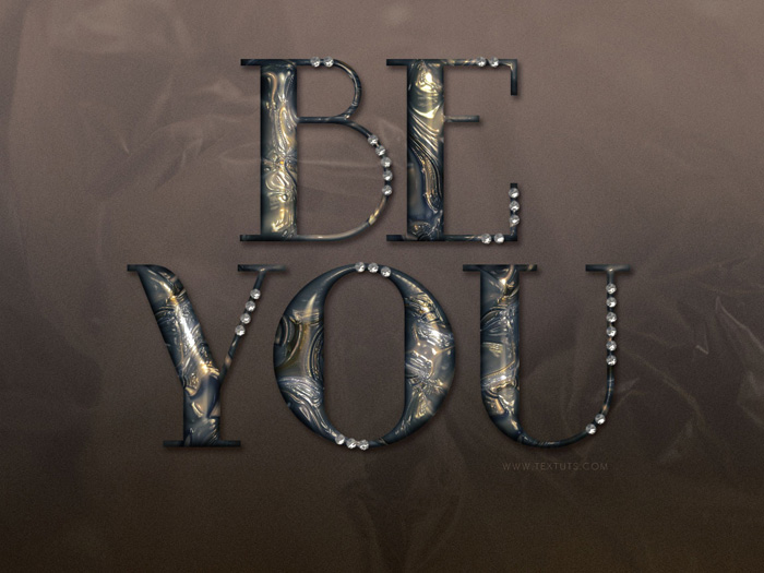 ps制作华丽的镶宝石金属字