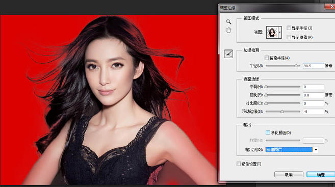 利用选区及调整边缘选项快速抠图