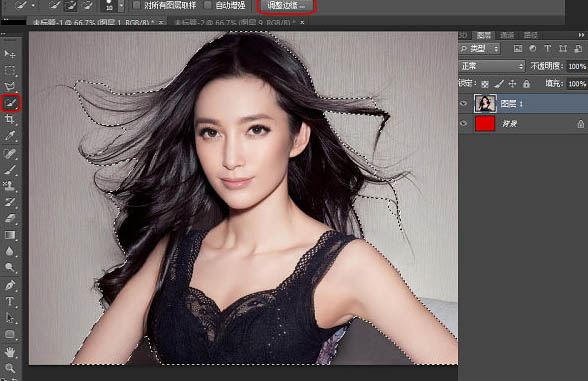 利用选区及调整边缘选项快速抠图