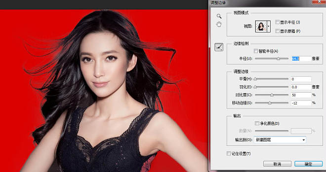 利用选区及调整边缘选项快速抠图